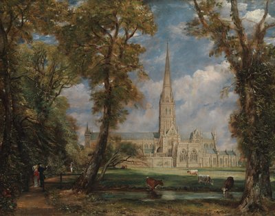 Catedral de Salisbury do recinto dos Bispos, ca. 1825 de John Constable