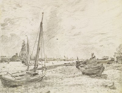 Envio no Tamisa, c.1818 (grafite sobre papel) de John Constable