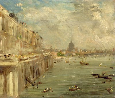 Terraço da casa de Somerset da ponte de Waterloo, c.1819 de John Constable