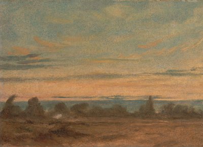 Verão - Evening Landscape, ca. 1825. de John Constable