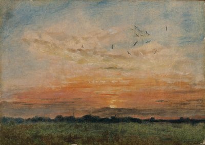 Pôr do sol (óleo sobre tela) de John Constable