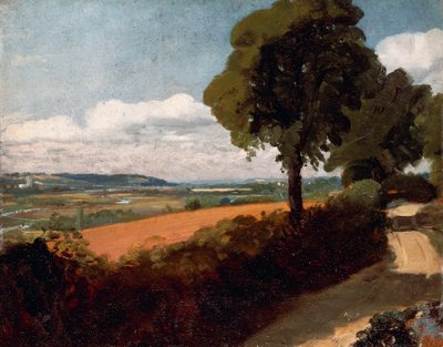Vista de uma estrada que conduz a East Bergholt de John Constable