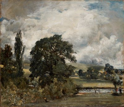 Water Meadows perto de Salisbury, 1820-1829 de John Constable