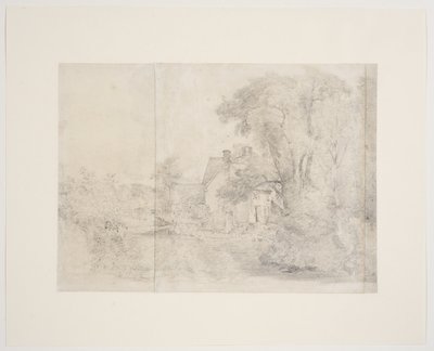 Casa de Willy Lott, East Bergholt, c.1812-13 (grafite sobre papel) de John Constable