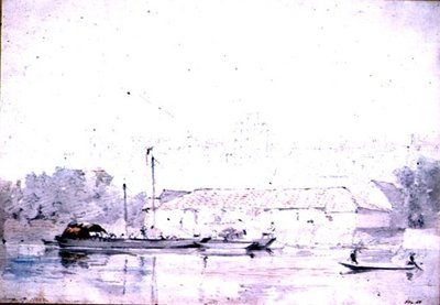 Castelo de Windsor do rio, 1802 (lápis e giz vermelho e aquarela) de John Constable