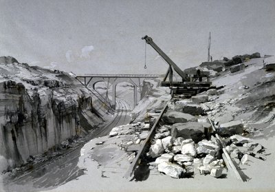 Blisworth Cutting, Northamptonshire, acima, 2 de julho de 1837 (caneta e tinta e papel) de John Cooke Bourne