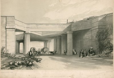 Ponte sobre a estrada de Uxbridge, Londres de John Cooke Bourne