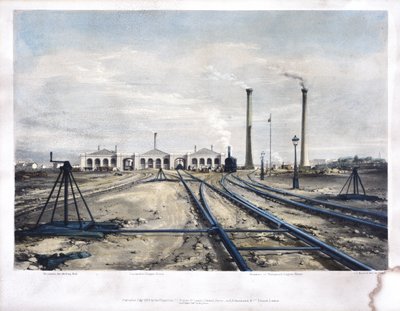Camden Town Engine House, 1838 de John Cooke Bourne