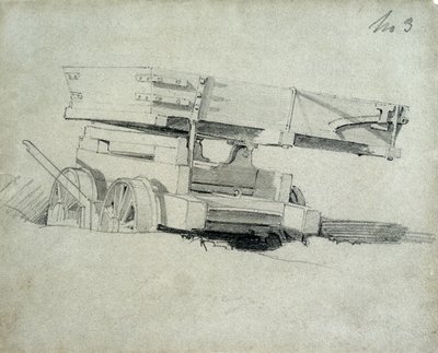 Empreiteiros Tipping Wagon, No.3, 1830s (caneta e tinta e lavar no papel) de John Cooke Bourne