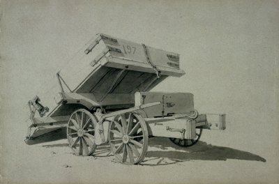 Empreiteiros Tipping Wagon, No.3, 1830s (caneta e tinta e lavar no papel) de John Cooke Bourne