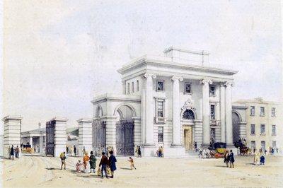Entrada para a estação de Birmingham, 1838-39 de John Cooke Bourne