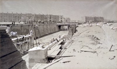 Ponte da estrada de Hampstead, do lado de Camden, 11 de agosto de 1836 (pena & tinta e lavagem no papel) de John Cooke Bourne