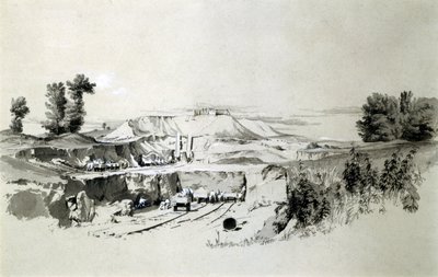 Túnel Linslade, 23 de junho de 1837 (caneta e tinta e papel lavado) de John Cooke Bourne