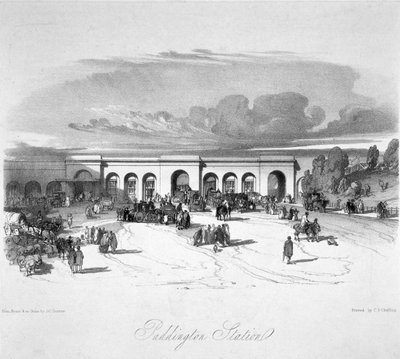 Estação de Paddington, Londres, 1846 de John Cooke Bourne