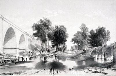 Viaduto sobre o rio Blythe, London & Birmingham Railway, 1839 de John Cooke Bourne