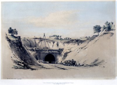 Túnel de Watford, Hertfordshire, 6 de junho de 1837 (cor de lítio) de John Cooke Bourne