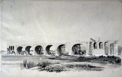 Viaduto de Wolverton, 30 de junho de 1837 (caneta e tinta e papel) de John Cooke Bourne