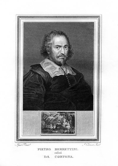 Pietro da Cortona, barroco italiano foi pintor, 1825. de John Corner