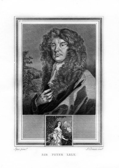 Sir Peter Lely, pintor da época barroca inglesa de origem holandesa, 1825. de John Corner
