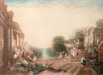 O Declínio de Cartago (mezzotint) de John Cother Webb