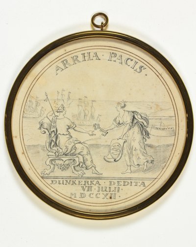 Design para uma medalha sobre o rendimento de Dunquerque de John Croker