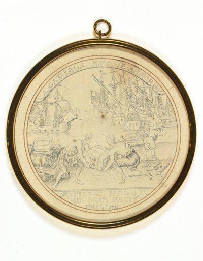 Design para uma medalha em comemoração à Instituição da Companhia do Mar do Sul de John Croker