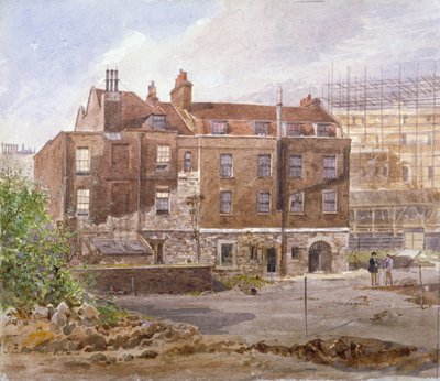 Frente leste do escritório Almonry, Middle Scotland Yard, Westminster, Londres, 1884. de John Crowther