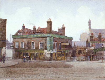 Green Gate Tavern no cruzamento da City Road e Bath Street, Londres, c1880 de John Crowther