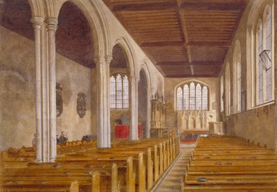 Vista interior da Capela de São Pedro ad Vincula, Torre de Londres, Stepney, Londres, 1883 de John Crowther