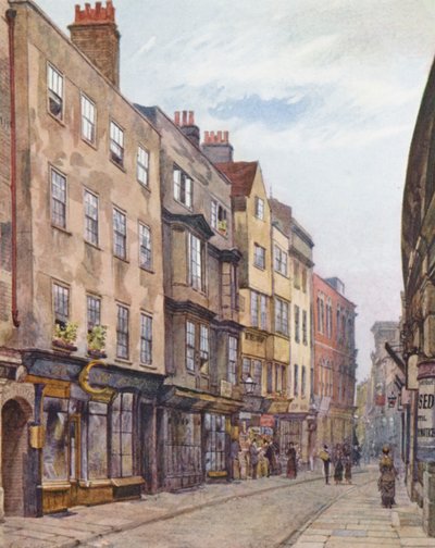 Londres perdida: Holywell Street, vista oeste (litografia a cores) de John Crowther