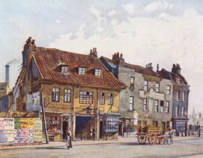 Londres perdida: Casas no lado oeste de Church Street, Lambeth (litografia a cores) de John Crowther