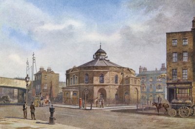 Londres perdida: The Surrey Chapel, Blackfriars Road (litografia a cores) de John Crowther