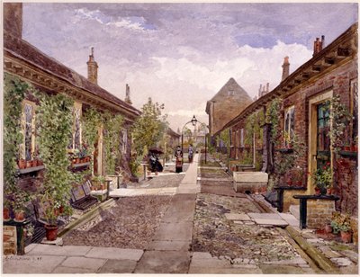 Almshouses de Skinners, Mile End Road, Stepney, Londres, 1883 de John Crowther