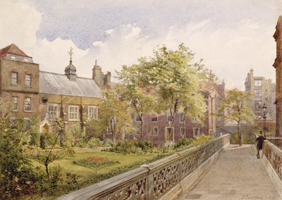 Staple Inn Hall do jardim, 1882 de John Crowther