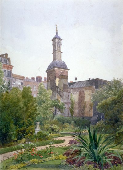 A torre da Igreja de St Botolph, Aldersgate, Cidade de Londres, 1886 de John Crowther