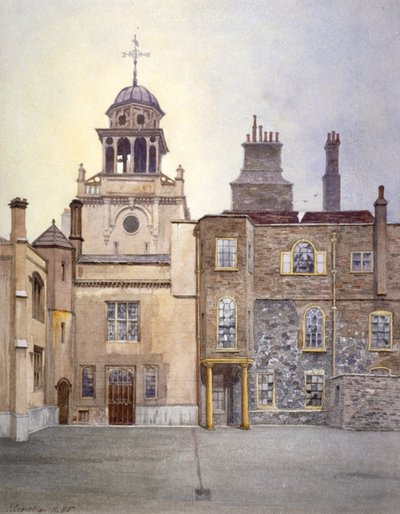 Vista do lado norte da Chapel Tower, Charterhouse, Londres, 1885.      de John Crowther
