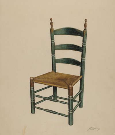 Cadeira escada traseira, c. 1939. de John Cutting