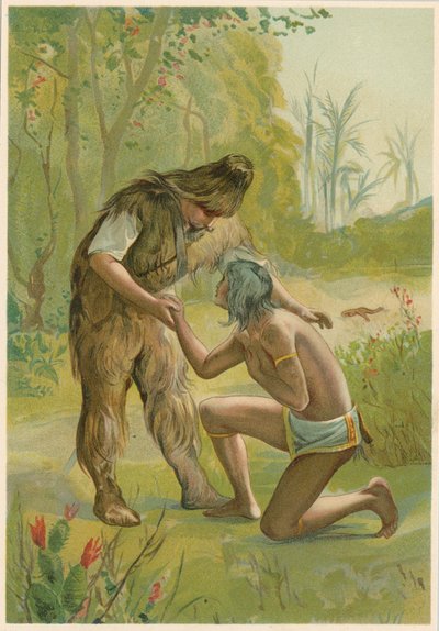 Cena de Robinson Crusoe por Daniel Defoe, 1892 de John Dawson Watson