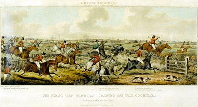 The First Ten Minutes, The Leicestershires, gravada por Henry Alken (1785-1851) 1825 (gravação a cores) de John Dean (after) Paul