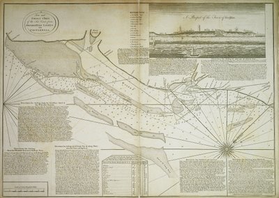 Uma carta nova e correta da costa marítima, de Orfordness Lights a Prittlewell de John Diston