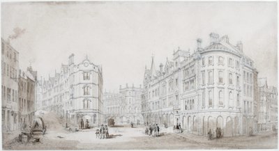 Akenside Hill, Newcastle upon Tyne (bodycolour) de John Dobson