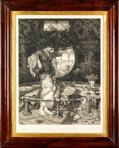 A Senhora de Shalott (mezzotint) de John Douglas Miller