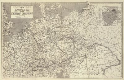 Mapa da Áustria e do Império Alemão de John Dower