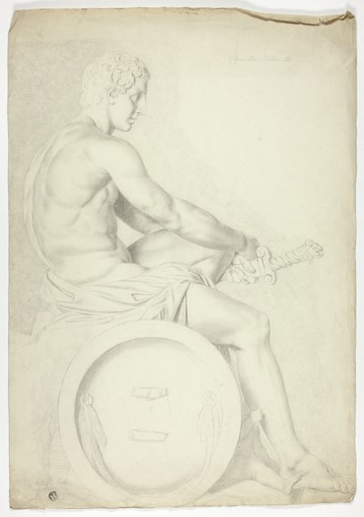 Após escultura antiga de figura sentada com espada de John Downman