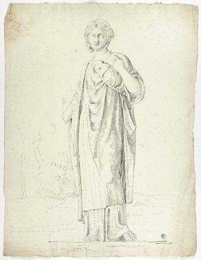 Estátua Antiga de Mulher Drapejada em Pé de John Downman