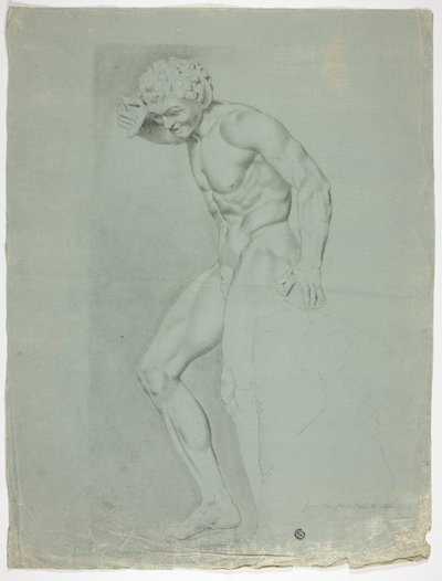 Estátua antiga de fauno em pé com címbalos de John Downman