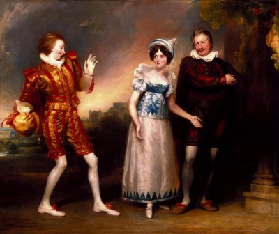 Master Page, Anne Page e Slender por John Downman, ARA de John Downman