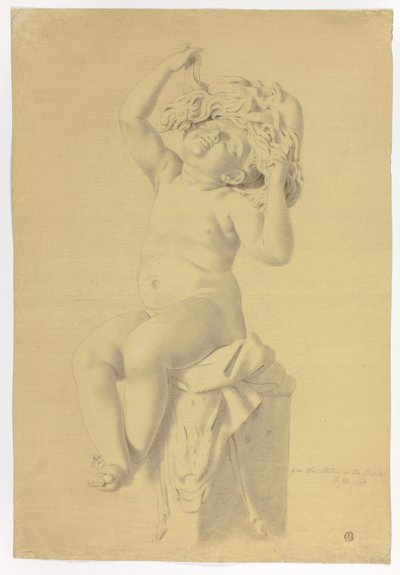 Estátua Antiga de Putto Sentado Segurando Máscara de Sileno de John Downman