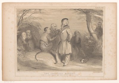 Lord Palmerston em het land van de apen O macaco viajado. Copiado com grande liberdade da imagem inimitável de Edwin Landseer (título no objeto) HB Sketches (título da série no objeto) de John Doyle