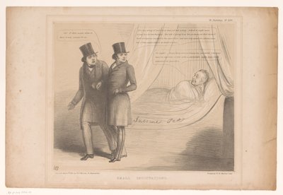 Spotprent conheceu Peel em uma cama confortável Pequenas insinuações (título no objeto) HB Sketches (título da série no objeto) de John Doyle
